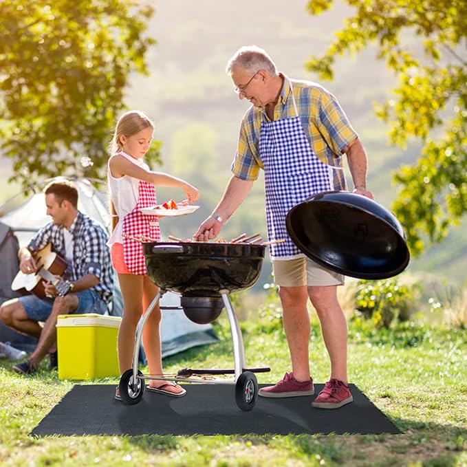 Under Grill Mat 48 ×30 Inch for Outdoor Charcoal, Flat Top, Smokers, Gas Grills.Oil-Proof and Water-Proof BBQ Cvtayn Fireproof Mat Protects Deck Grass, Indoor Fireplace Mat