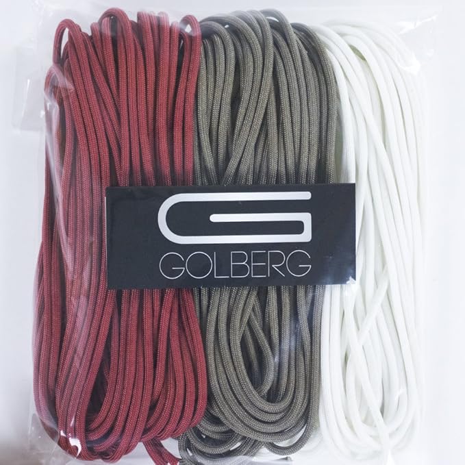 GOLBERG 750lb Paracord/Parachute Cord – Mil-Spec Type IV 750 lb Tensile Strength – Mil-C-5040-H – 100% Nylon
