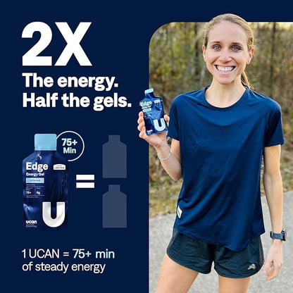 UCAN Edge Energy Gel Shots, Unflavored (12, 2 Ounce Packets) for Running, Training, Workouts, Fitness, Cycling, Crossfit | Sugar-Free, Vegan, & Keto Friendly Energy