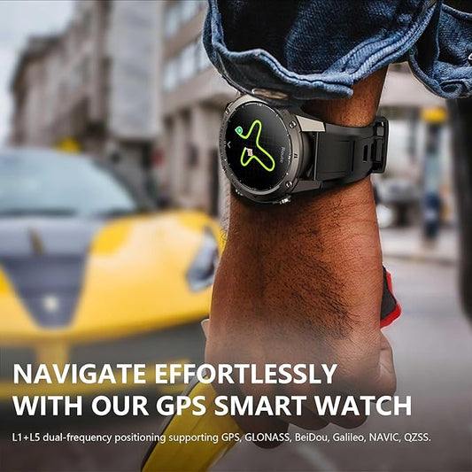 Military Smart Watch with Heart Rate Monitor/Compass/Flashlight/GPS, 1.43"AMOLED Smartwatch with 170+ Sport Modes,5ATM Waterproof Fitness Watch for Men & Women,Bluetooth Compatible iOS Android