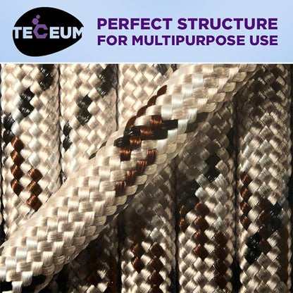 TECEUM Heavy Duty Rope 1000 – 1000ft / 200ft / 100ft / 50ft – 40+ Colors – Utility Rope for Survival & Camping Gear – Nylon String, Camping Rope, para Cord, Utility Nylon Rope, Tent Cord