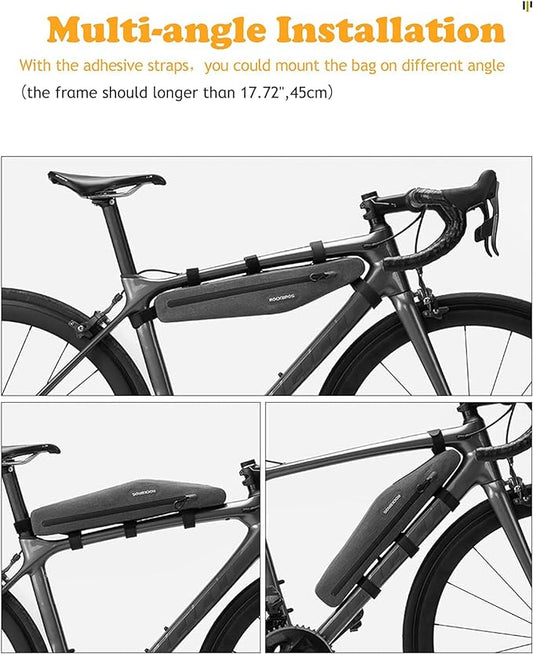 ROCKBROS Bike Frame Bag Bike Triangle Bag Waterproof Bike Top Tube Bag Cycling Pouch 1.5 L Classified Capacity