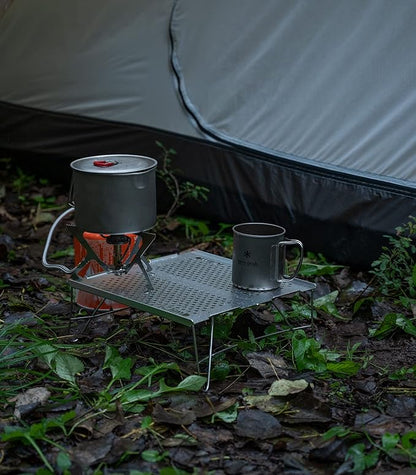 iClimb Mini Solo Folding Table Ultralight Compact for Backpacking Camping Hiking Beach Picnic (Silver, Mini)