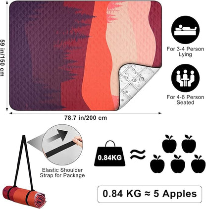 ICOSY Picnic Blankets Beach Blanket, Waterproof Outdoor Blanket Sandproof Picnic Camping Mat Camping Essentials 78" x 59"
