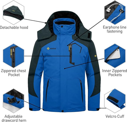 GEMYSE Men's Waterproof 3-in-1 Ski Snow Jacket Puffer Liner Insulated Winter Coat