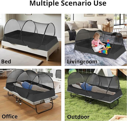 Mengersi Portable Mosquito Net Foldable Pop Up Tent for Twin Size Bed,Bed Canopy Mosquito Tent for Bed Camping Travel Patio,Free Installation