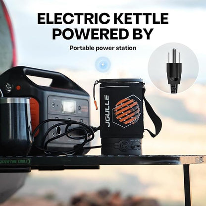 Electric Kettle Pot, Portable French Press Coffee Maker, Small Travel Water Boiler Cooker, 500 W Electric Tea Kettle for Boiling Water, Popcorn Maker, Camping RV Essentials