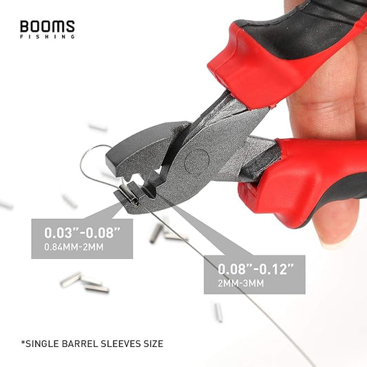 Booms Fishing CP2 Fishing Crimping Tool for Single-Barrel Sleeves
