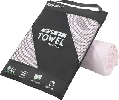 Rainleaf Microfiber Towel Perfect Travel & Gym & Camping Towel. Quick Dry - Super Absorbent - Ultra Compact - Lightweight. Suitable for Trip, Beach, Shower, Backpacking, Pool