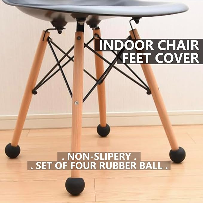 Fits 21-23mm Camping Chair Feets Rubber Ball Feet Anti Slipery Set of 4 Outdoor Chair Leg Cap Fishing Hiking， Compatible with Helinox Chair Zero One