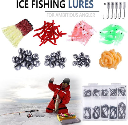 PLUSINNO Fishing Lures Baits Tackle Including Crankbaits, Spinnerbaits, Plastic Worms, Jigs, Topwater Lures, Tackle Box and More Fishing Gear Lures Kit Set, 102/302Pcs Fishing Lure Tackle