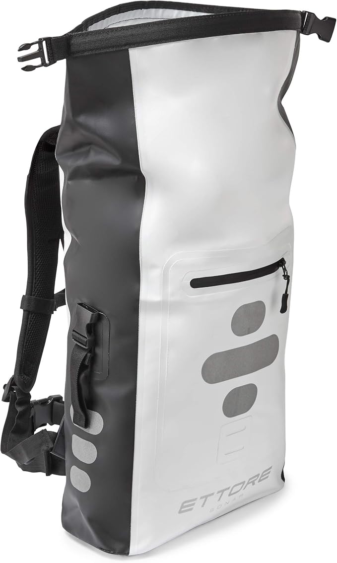 Ettore Cycling Rucksack 100% Waterproof Dry Bag - Black/White - Sonar