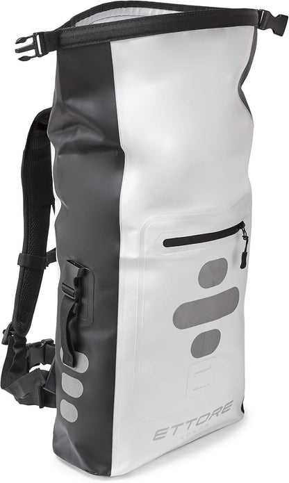 Ettore Cycling Rucksack 100% Waterproof Dry Bag - Black/White - Sonar
