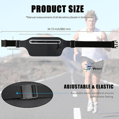 Waterproof Fanny Pack Women for Swimming Running Belt Bag Men Waist Bag Kids, Slim Hiking Waist Pack GYM Runners Exercise Workout Beach Kayaking Water Sports Dry Bags Cell Phone Pouch Black