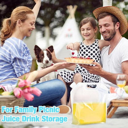 Zubebe 20 Pcs x 1.3 Gallon Collapsible Water Emergency Container Bag 26 Gallon Freezable BPA Free Food Grade Clear Plastic Storage Foldable Bottle for Camping Riding