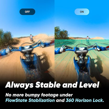 Insta360 X3 - Waterproof 360 Action Camera with 1/2" 48MP Sensors, 5.7K 360 Active HDR Video, 72MP 360 Photo, 4K Single-Lens, 60fps Me Mode, Stabilization, 2.29" Touchscreen, AI Editing, Live Stream
