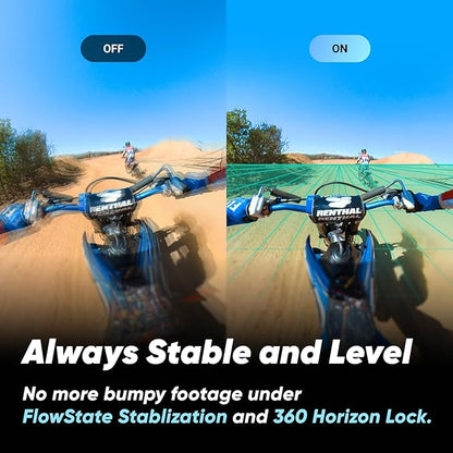Insta360 X3 Starter Bundle - Waterproof 360° Action Camera with 1/2 Inch Sensor, 5.7K 360°, 72MP 360° Photos, Stabilisation, 2.29" Touch Screen, Vibration Feedback, AI Editing, Live Streaming