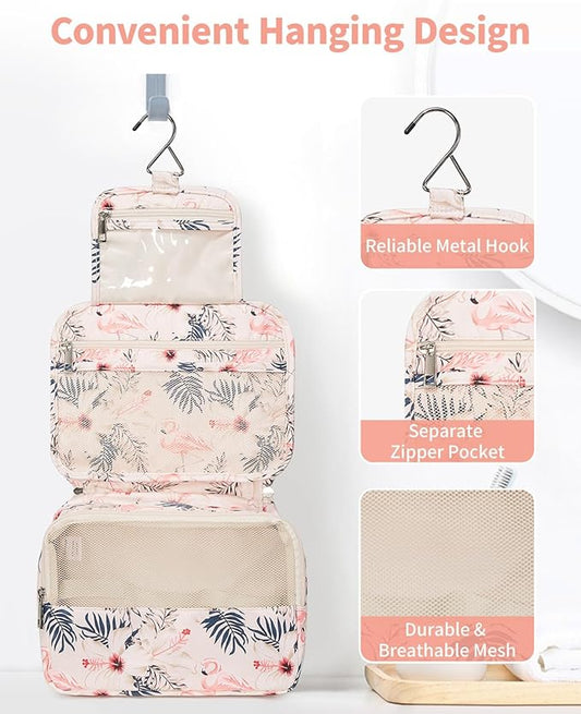 Narwey Hanging Travel Toiletry Bag Cosmetic Make up Organizer for Women and Girls Waterproof