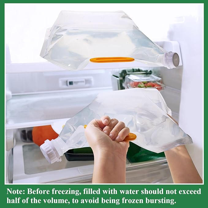 Tessco for you 36 Pcs 1.3 Gallon Collapsible Water Storage Bag Water Container Emergency Jug Plastic Storage Pouch Freezable Carrier Tank Foldable Bottle for Outdoor Sport Camping Hiking (Clear)
