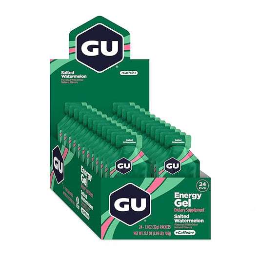 GU Energy Original Sports Nutrition Energy Gel, Salted Watermelon, 26.4 Oz, 24 Count