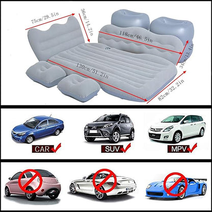 Inflatable Car Air Mattress Back Seat Bed,Thickened Car Travel Camping Air Mattress with Air Pump,Blow Up Bed Portable Car Sleeping Mattress for Car Universal SUV