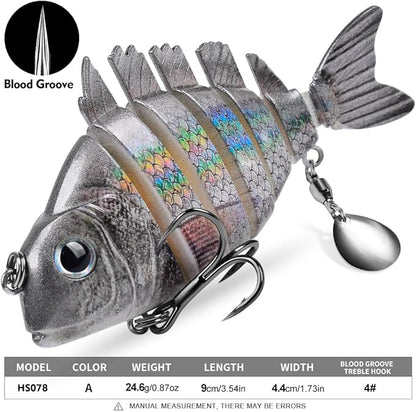 Crankbait Fishing Lure Pike Muskie Lures Lifelike Multi Jointed Swimbait Segement Hard Minnow Bait Treble Hook