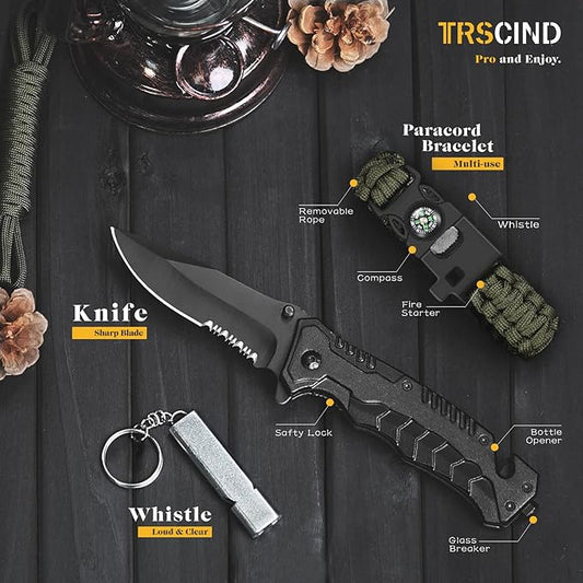Gifts for Men Dad Husband - Fathers Day Anniversary Birthday Gifts Idea for Him Boyfriend Man - Survival Kit 14 in 1, Survival Gear and Equipment, Fishing Hunting Camping Accessories, Cool Gadgets