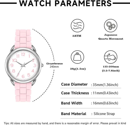 35MM Women's Watch Big Face Easy Reader Water Proof