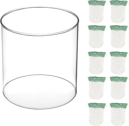10 Pcs Propane Lantern Mantles with Glass Globe Replacement – Compatible with Coleman Fueled Lanterns – Fits Models 290, 220, 228, 235, 252, 206, 290A, 295, 2600-A50, 2600-A50C, 2600-A57, 3000000946