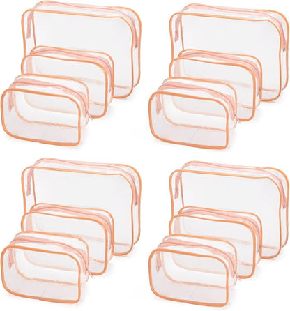 Tbestmax 10 Pack Clear Cosmetic Bags Makeup Bags Portable Waterproof TSA Approved Travel Toiletry Bags Organizer