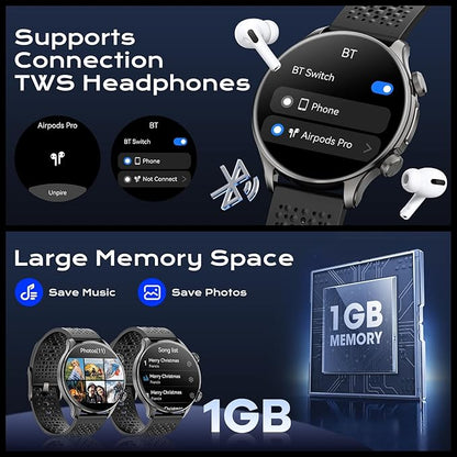 GPS Smart Watches for Men (Answer/Make Call), 1.60" AMOLED Display Smartwatch, 170+ Sports Modes Fitness Tracker Watch with Compass Pedometer, 5ATM Waterproof Mens Smart Watch for Android iPhone