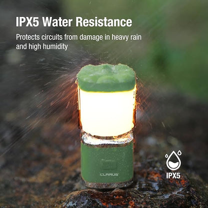 KLARUS CL8 Small Camping Lantern & Light, Pumpkin Pocket Rechargeable Camping Flash Light Tent Light, Hanging Hook, USB-C Port, IPX5 Waterproof