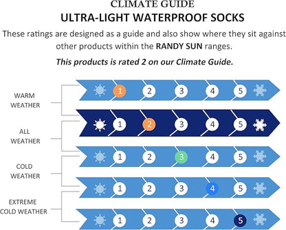 RANDY SUN Ultra-thin Golf Waterproof Socks, Breathable Men's Women's Sports Mid Calf Socks 1&2 Pairs