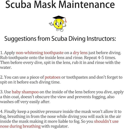 COPOZZ Adult Scuba Mask, Dive Mask Anti Fog Snorkeling Scuba Diving Glasses, Great Seal Free Diving Tempered Glass Mask Goggles