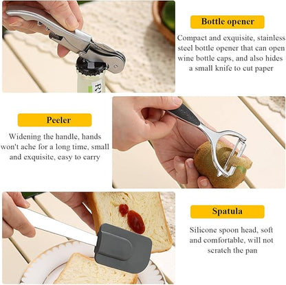 Camping Essentials, Evanda Camping Cooking Utensils, Travel Essentials, Portable Camping Kitchen Utensil Set for Travel, Picnics, RVs, Camping, BBQs, Parties