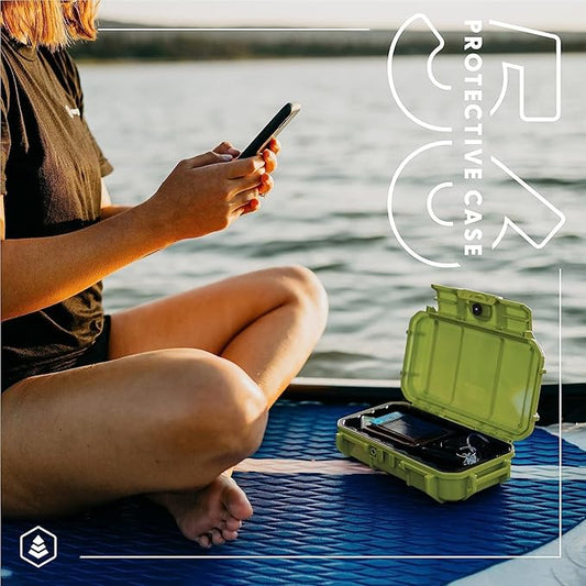 Evergreen 56 Waterproof Dry Box Protective Case - Travel Safe/Mil Spec/USA Made - for Tackle Organization of Cameras, Phones, Camping, Fishing, Hiking, EDC, Water Sports, Knives (TOPO, Orange)