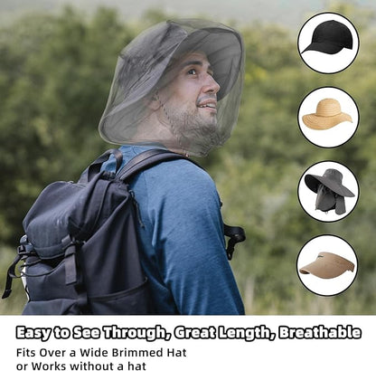Wholelovein 8 Pack Mosquito Covers Wearable Head Net Face Mesh Protecting Net Mosquito Fly Insects Bugs