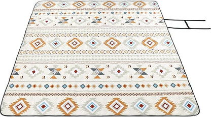 HiiARug Picnic Blankets Extra Large Picnic Outdoor Blanket 80"x80" Waterproof Foldable Outdoor Rug Boho Beach Blanket Sandproof Camping Mat Picnic Mat for Beach, Camping Grass Lawn Park Accessories