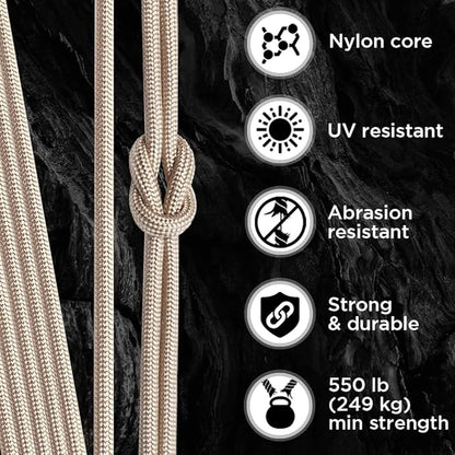 TECEUM Heavy Duty Rope 1000 – 1000ft / 200ft / 100ft / 50ft – 40+ Colors – Utility Rope for Survival & Camping Gear – Nylon String, Camping Rope, para Cord, Utility Nylon Rope, Tent Cord