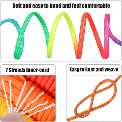 MONOBIN Paracord Combo Kit - 36 Colors, Multifunction Ropes & Accessories for Crafts
