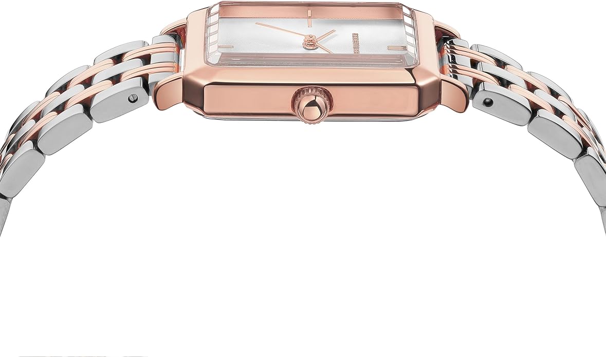 Roberto Marino RM1982 Women’s Luxury Watch Rectangular Gold – Japanese Quartz Movement, Vintage Stainless Steel Design, Silver Dial, Elegant Dress Timepiece, 3ATM Water Resistant – Reloj para Mujer