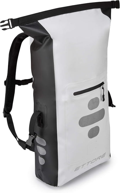 Ettore Cycling Rucksack 100% Waterproof Dry Bag - Black/White - Sonar