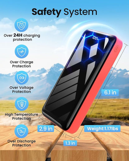 Portable Charger Power Bank 50000mAh, 22.5W Fast Charging Battery Pack, USB C Quick Charge 3 Outputs & 2 Inputs, LED Display, External Cell Phone Battery Bank for iPhone 16/15/14/13, Samsung, Android