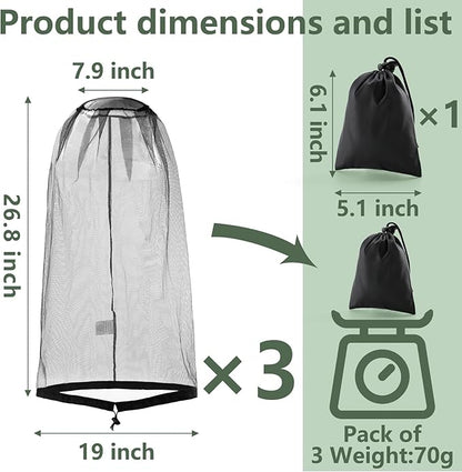 Mosquito Head Net Hat, Protects Face and Neck from Mosquito Bites for Camping, Fishing, Gardening, Apiculturist