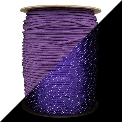 Reflective 550lb Paracord – 7 Strand Type III Nylon Parachute Cord for Hiking, Camping, and Fishing – 30+ Colors and 6 Length Options