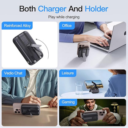 2025 Latest Portable Charger, 16800mAh Magnetic Wireless Power Bank with 2 Built in Cables, LED Display Battery Pack Travel Essentials for iPhone 16/15/14/13/12/Pro/Mini/Pro Max Andriod