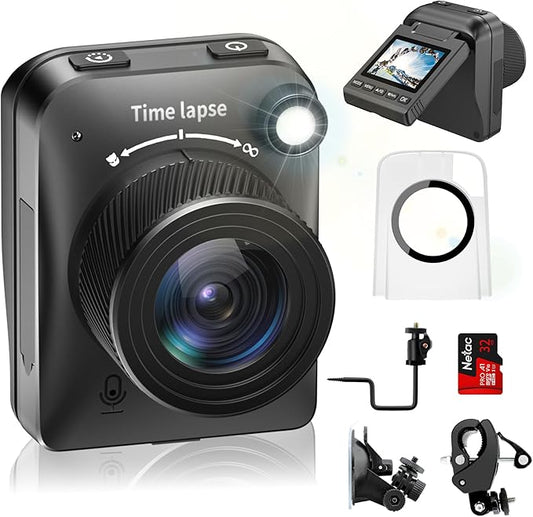 4K Time Lapse Camera Outdoor Construction Plant Weather Life, IP66 Waterproof, 6 Month Battery Life, Manual Focus, 32GB TF Card Included