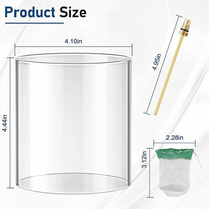 Camping Lantern Accessories for Coleman Lantern Replacement Part Glass Globe, Lantern Mantles, Check Valve and Air Stem Compatible with Standard Shape Coleman Fueled Propane Lanterns ﻿