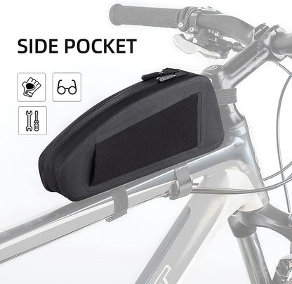 ROCKBROS Top Tube Bike Frame Bag - Waterproof, Two Zipper Pockets, Pouch for Bicycles