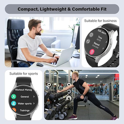 Smart Watch for Women Men, Built-in Alexa, GPS, HRV, VO2 Max, Blood Oxygen, Sleep & Stress Monitor, Compass, Altimeter, 1.32" AMOLED, Fitness & Women’s Health, iPhone Compatible